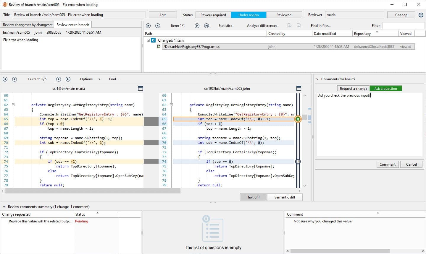 Plastic SCM のコードレビューは GUI に含まれています。